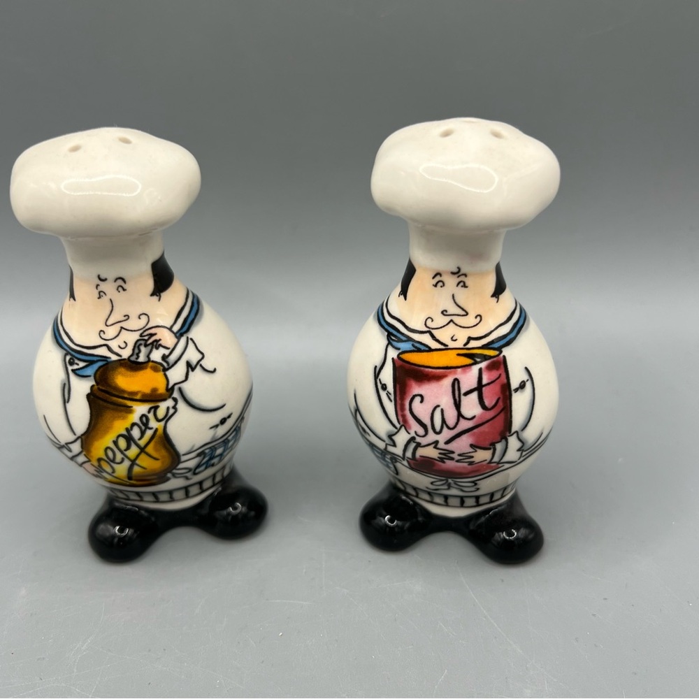 Chef Salt and Pepper  Shakers  Mud Pie Tracy  Flickinger